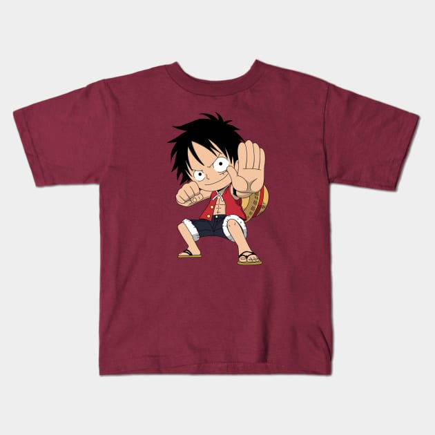 Chibi Monkey D Luffy Gear 2 Kids T-Shirt by AnimeTee